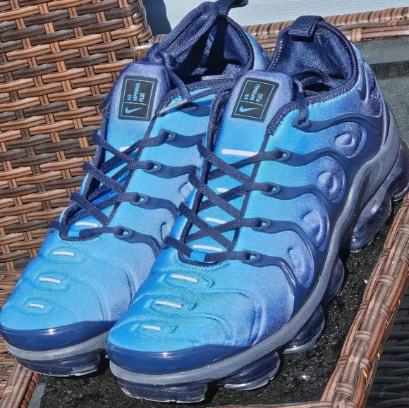 Nike Air Vapormax Plus Obsidian/Obsidian-Photo Blue (924453 401) Size 11 - Picture 1 of 9